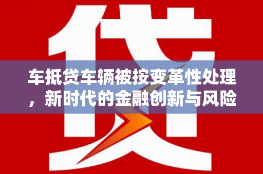 博望车抵贷车辆被按变革性处理，新时代的金融创新与风险管理